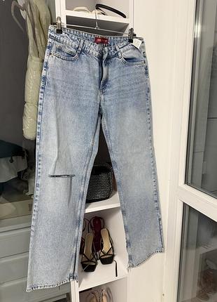 Джинси жіночі zara на низькій посадці блакитні розмір 38