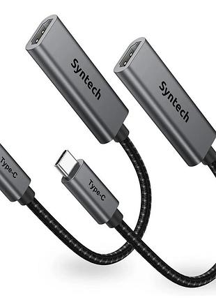 2 шт. usb c-hdmi адаптер syntech usb c to hdmi adapter mark10 компактний адаптер для під'єднання телевізора
