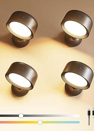 Комплект із 4 акумуляторних led-світильників fulen wl11 настінні світильники з пультом дк