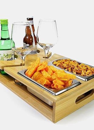 Підставка для закусок на диван 39*24 см gourdbro couch butler диван-бар, дерев'яна барна стійка-підставка для закусок і келихів