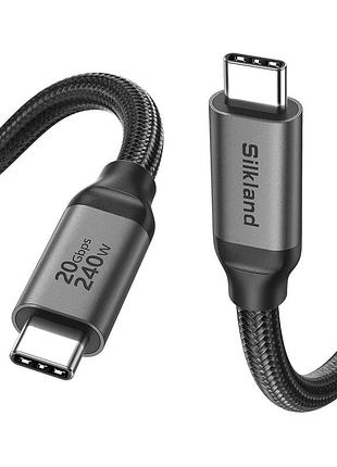 Кабель 2 м usb c-usb c silkland s3506 швидкісний кабель для під'єднання монітора