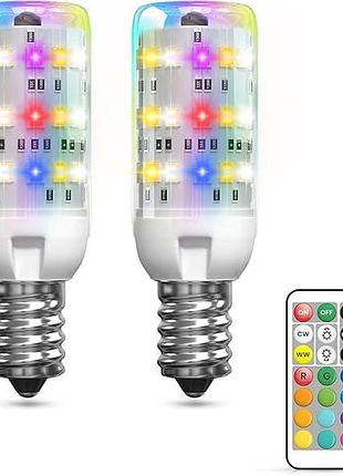 2 шт. светодиодная лампочка e14 led light bulb 2905 ww+cw dimmable rgb 2w комплект rgb лампочек с пультом управления
