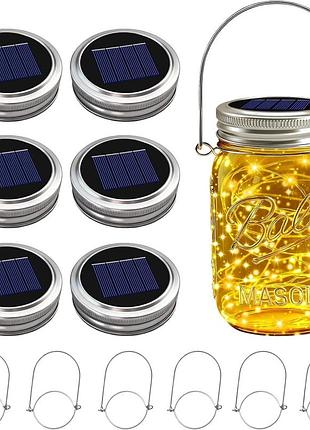 6 шт. сонячні банки з кришками senmi mason jar lid senmi-xxx водонепроникні банки-світильники з підвісами
