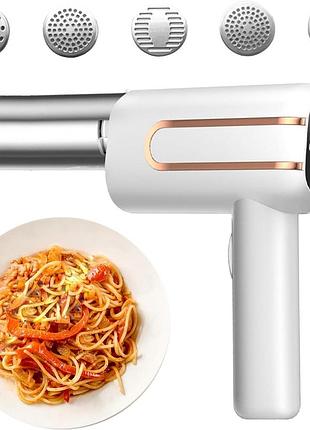 Автоматическая машинка для приготовления макарон 5 в 1 handheld type noodle press machine mt-1 электрическая паста-машинка