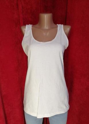 Біла трикотажна майка жіноча