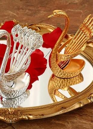 Набор ложек little swan набор ложек с подставкой лебедь