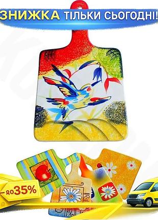 Ku підставка під гаряче universal fit ceramic miracle керамічна кольорова дошка для кухні декор з ручк uni2l_k