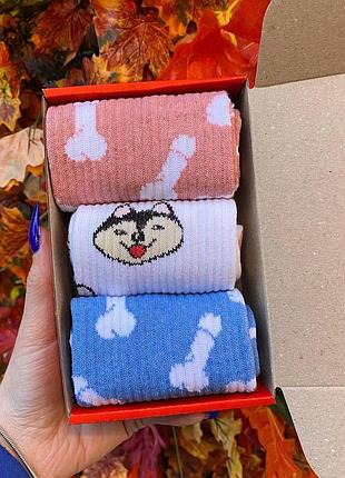 Бокс женских высоких носков 36-41 на 3 пары