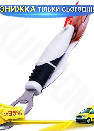 Ku открывалка для бутылок universal fit fissman из нержавеющей стали 18/10 с нескользящей ручкой для к uni2l_k