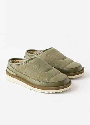 Сабо жіночі zara хакі, розмір 37, шкіра