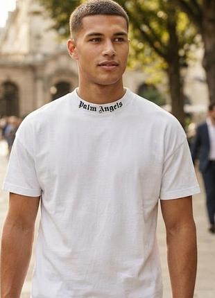 💜🩵💙 крутая белая футболка palm angels