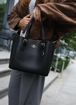 Сумка coach mollie tote bag 25 black/gold