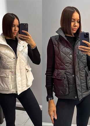 Жіноча жилетка s. m. l. xl. молочний, чорний