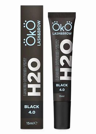 Краска для бровей и ресниц oko liquid hybrid tint h20 | black 4.0