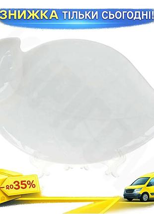 Ku блюдо фарфорова white universal fit leaf з соусником 33 см біла для сервірування столу посуд для по uni2l_k