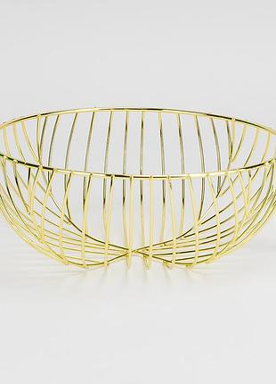 Фруктовница металлическая "грация", золотая, 26*10 см elisey