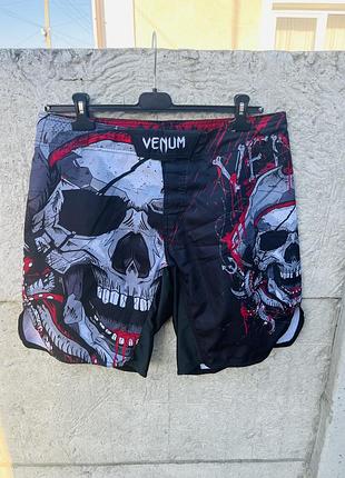 Спортивні шорти чоловічі venum з принтом черепа, чорні