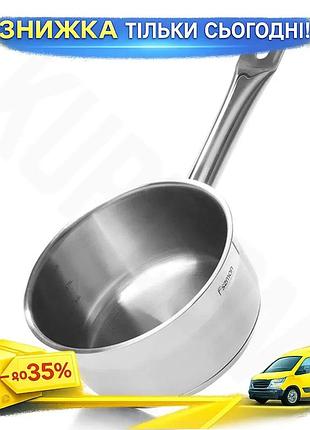 Ku ковш fissman 1л universal fit из нержавеющей стали для готовки индукционный кухонный посудный конте uni2l_k