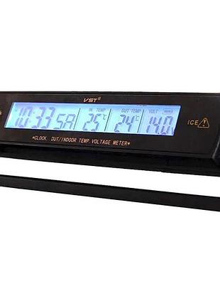 Авточасы vst-7013v вольтметр, 2 термометра
