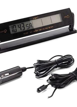 Авточасы vst-7013v вольтметр, 2 термометра 2