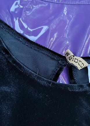 Черный бархатный боди летучая мышь h&amp;m 8