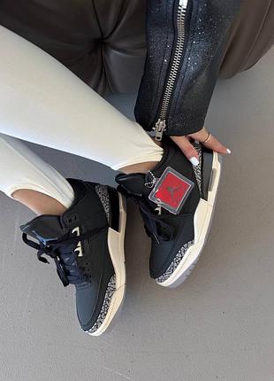 Кросівки nike air jordan retro 3 “off noir black” premium