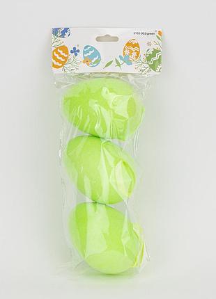 Набор из 3 подвесных флоковых крашанок, зеленый, 9,5 см elisey