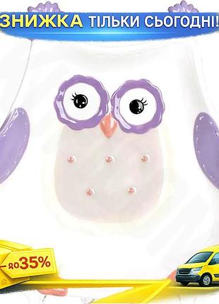 Ku набір 2 блюда universal fit сервіровки owl family кераміка 22.8 см для кухні і столу милі совушки uni2l_k