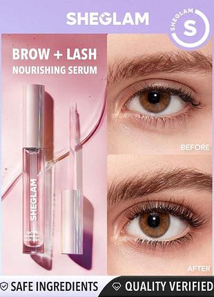 Живильна сиворотка для вій та брів sheglam gro-pro nourishing lash serum