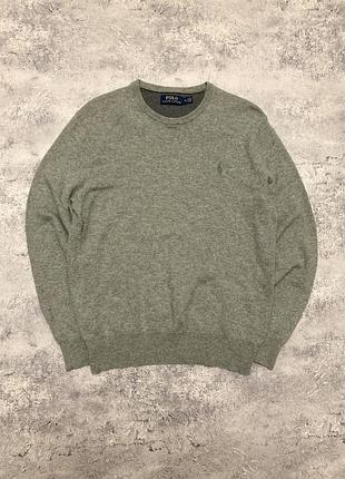 Чоловічий светр polo ralph lauren merino wool сірий