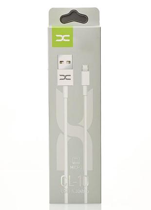 Кабель для заряджання usb cable dc micro (cl-10) 2a білий