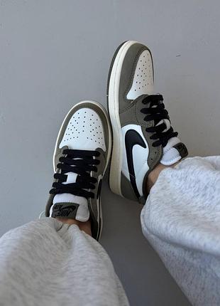 Кроссовки nike air jordan retro 1 medium olive 🫒 6