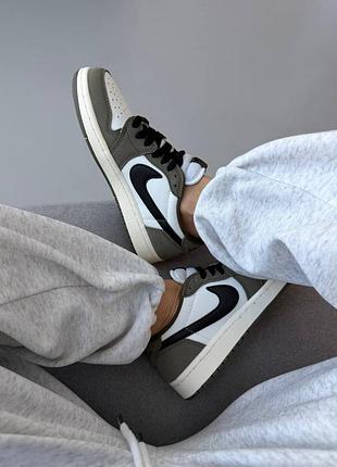 Кроссовки nike air jordan retro 1 medium olive 🫒 5