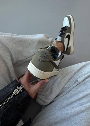 Кроссовки nike air jordan retro 1 medium olive 🫒 2