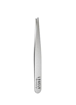 Пинцет для бровей точечный lovely brows (серебряный)
