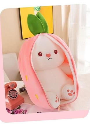 Игрушка кролик клубничка 70 см 2