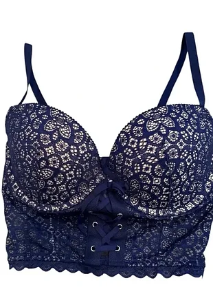 Корсет жіночий victoria's secret синій мереживний