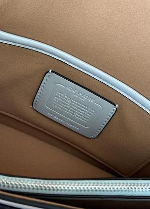 Сумка coach tabby shoulder bag 26 in polished pebble leather blue/silver 2