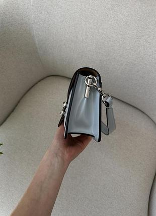 Сумка coach tabby shoulder bag 26 in polished pebble leather blue/silver 3