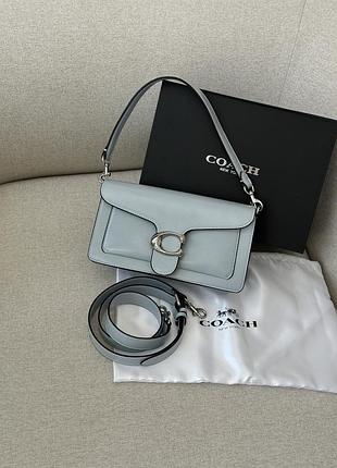 Сумка coach tabby shoulder bag 26 in polished pebble leather blue/silver 7