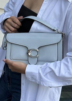 Сумка coach tabby shoulder bag 26 in polished pebble leather blue/silver