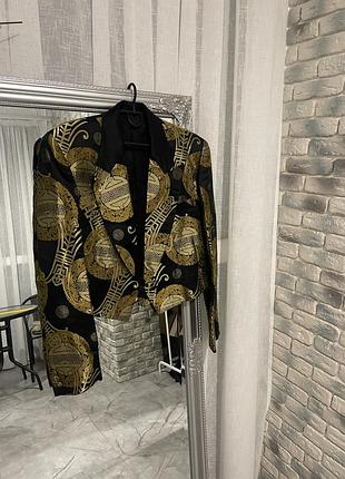 Oversize/relaxed blazer із масивними плечима стиль бароко , естетикою versace / індивідуальне пошиття у