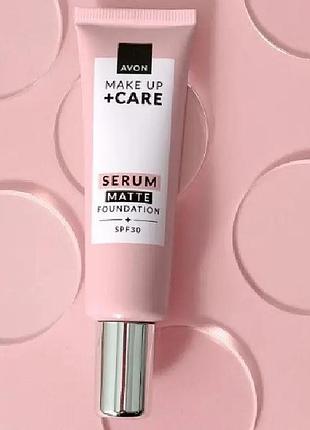 Avon (natural beig / натуральный беж 245n) матирующий тональный крем-сыворотка для лица spf 30 , 30 мл