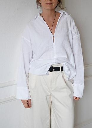 Белая рубашка с люлькой и бахрамой zara