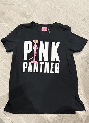 Футболка чорна pink panther