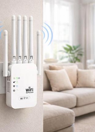 Потужний wi-fi ретранслятор 2.4g з 6 антенами / маршрутизатор / підсилювач вай фай сигналу