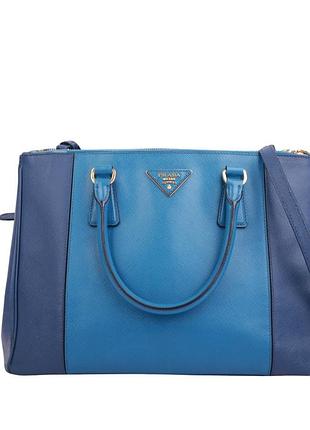 Сумка для жінок prada синя, блакитна шкіряна