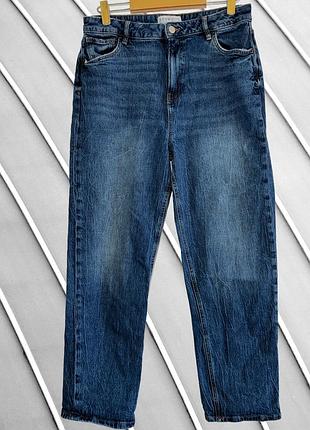 Женские синие джинсы denim co eu42 l xl 48 50 деним ко прямые джинсы с высокой посадкой стрейч базовая модель denim co eu42 48 50