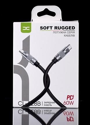 Кабель для заряджання usb cable dc type-c to type-c (cl-f28b) od6.0/ pd/ 60w/ 1.2m чорний