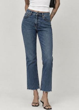 Джинси zara, cropped straight-leg jeans, джинсы zara